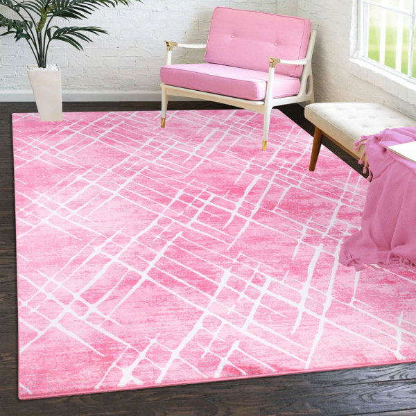 Borough Wharf Luxury Machine Woven Pink Rug Wayfair.co.uk